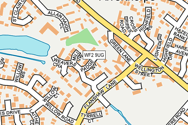 WF2 9UG map - OS OpenMap – Local (Ordnance Survey)