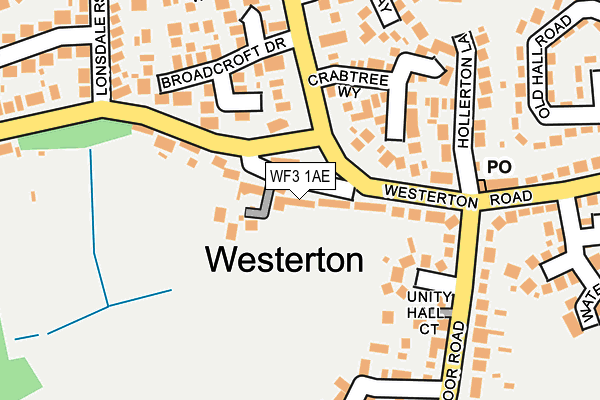 WF3 1AE map - OS OpenMap – Local (Ordnance Survey)