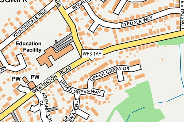 WF3 1AF map - OS OpenMap – Local (Ordnance Survey)