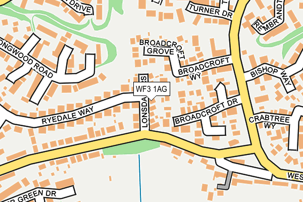 WF3 1AG map - OS OpenMap – Local (Ordnance Survey)