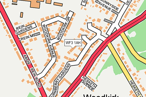 WF3 1AH map - OS OpenMap – Local (Ordnance Survey)