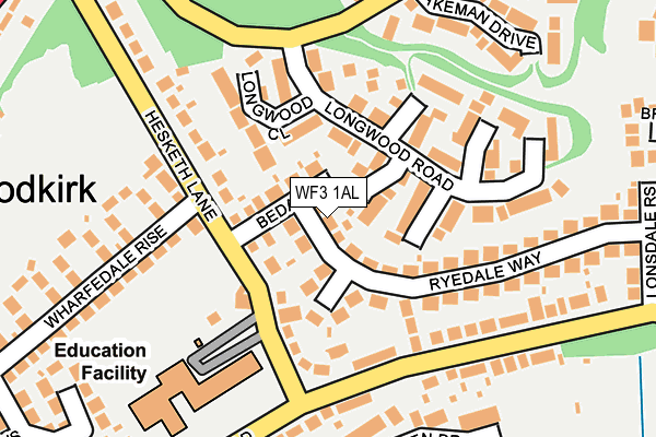 WF3 1AL map - OS OpenMap – Local (Ordnance Survey)