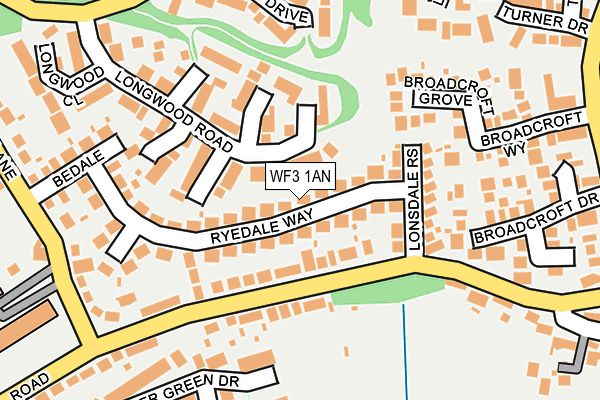 WF3 1AN map - OS OpenMap – Local (Ordnance Survey)