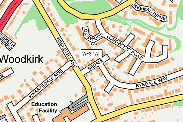 WF3 1AT map - OS OpenMap – Local (Ordnance Survey)