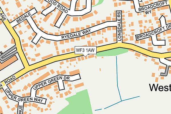 WF3 1AW map - OS OpenMap – Local (Ordnance Survey)