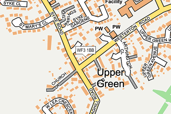 WF3 1BB map - OS OpenMap – Local (Ordnance Survey)
