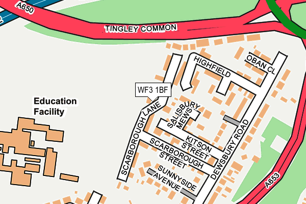 WF3 1BF map - OS OpenMap – Local (Ordnance Survey)