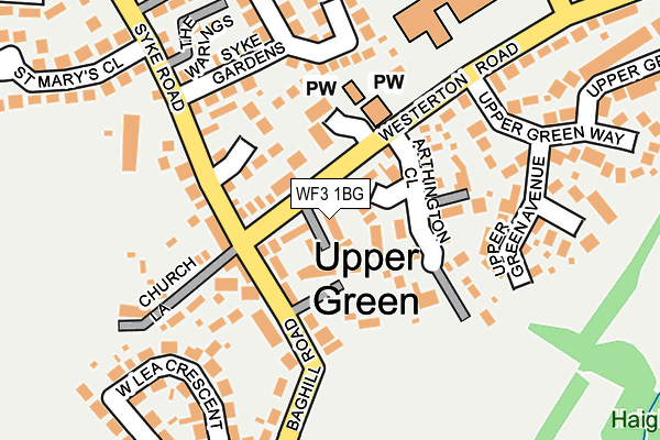 WF3 1BG map - OS OpenMap – Local (Ordnance Survey)