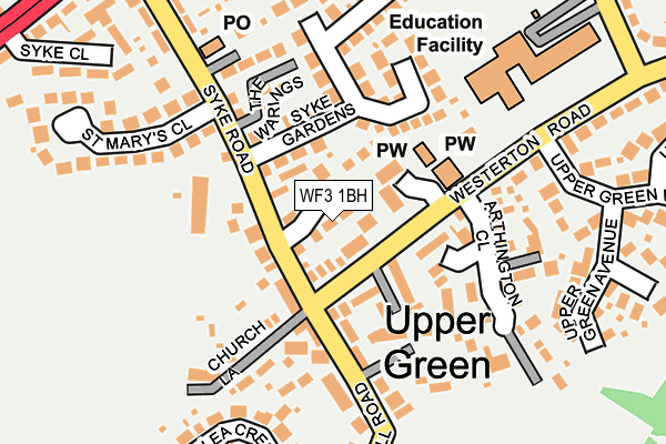 WF3 1BH map - OS OpenMap – Local (Ordnance Survey)