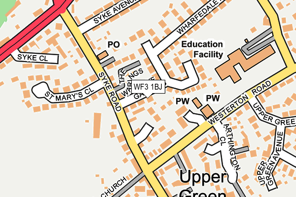 WF3 1BJ map - OS OpenMap – Local (Ordnance Survey)