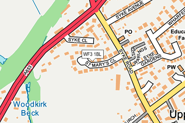 WF3 1BL map - OS OpenMap – Local (Ordnance Survey)