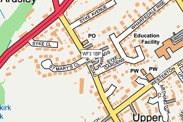 WF3 1BP map - OS OpenMap – Local (Ordnance Survey)