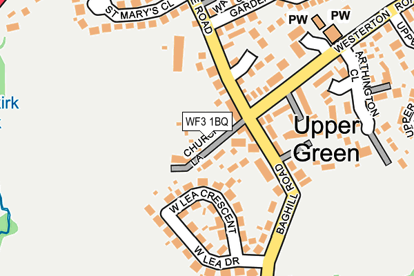 WF3 1BQ map - OS OpenMap – Local (Ordnance Survey)