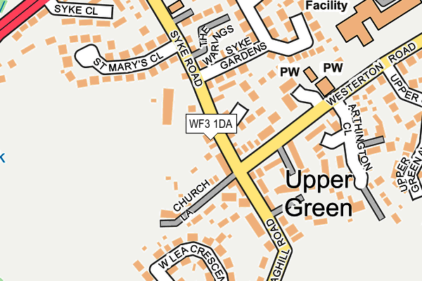 WF3 1DA map - OS OpenMap – Local (Ordnance Survey)