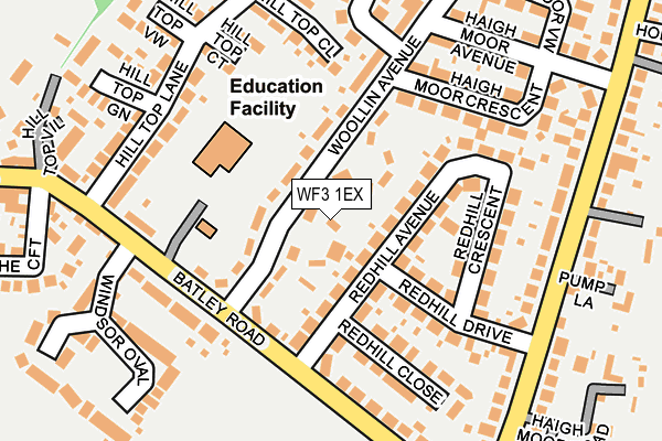 WF3 1EX map - OS OpenMap – Local (Ordnance Survey)
