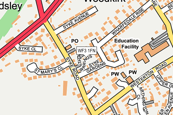 WF3 1FN map - OS OpenMap – Local (Ordnance Survey)