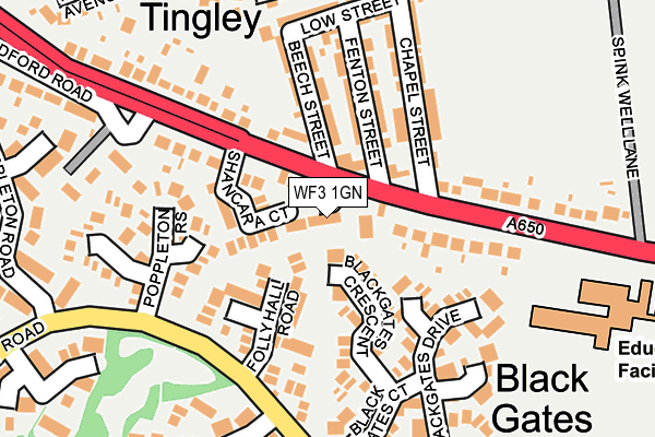 WF3 1GN map - OS OpenMap – Local (Ordnance Survey)