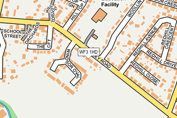 WF3 1HD map - OS OpenMap – Local (Ordnance Survey)