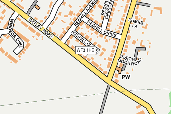 WF3 1HE map - OS OpenMap – Local (Ordnance Survey)