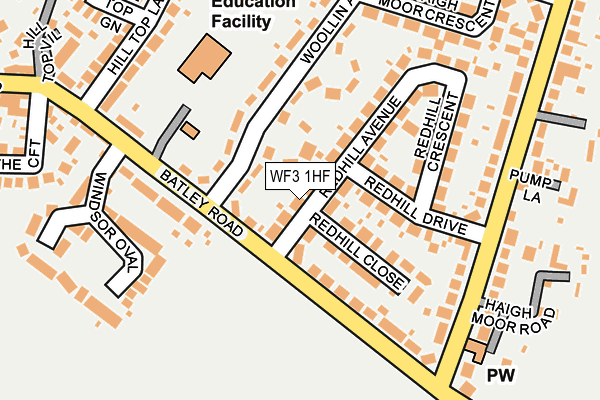 WF3 1HF map - OS OpenMap – Local (Ordnance Survey)