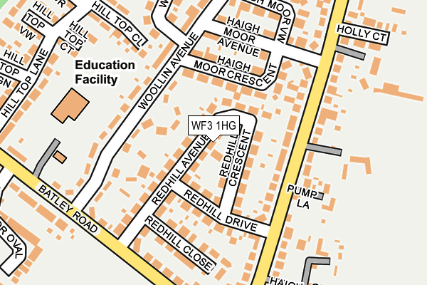 WF3 1HG map - OS OpenMap – Local (Ordnance Survey)