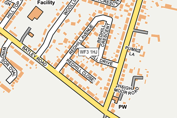 WF3 1HJ map - OS OpenMap – Local (Ordnance Survey)