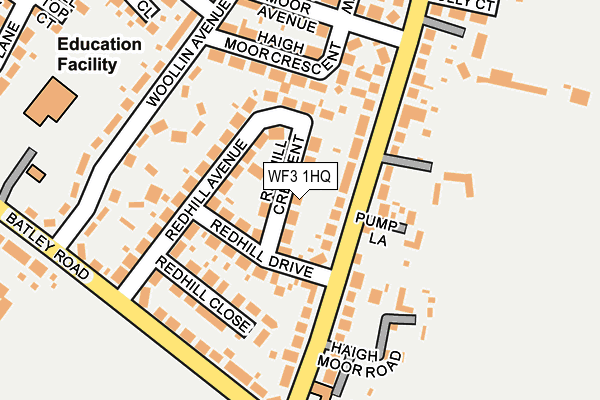 WF3 1HQ map - OS OpenMap – Local (Ordnance Survey)
