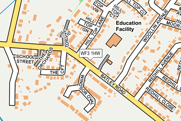 WF3 1HW map - OS OpenMap – Local (Ordnance Survey)