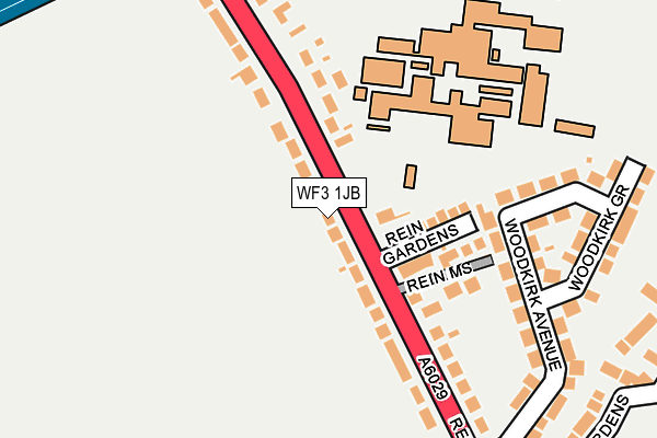 WF3 1JB map - OS OpenMap – Local (Ordnance Survey)