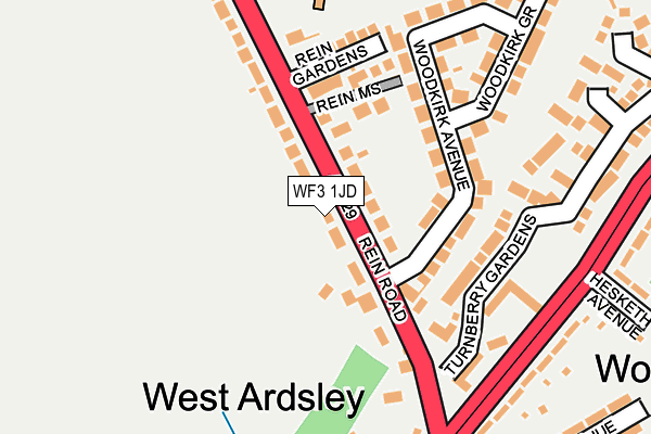 WF3 1JD map - OS OpenMap – Local (Ordnance Survey)