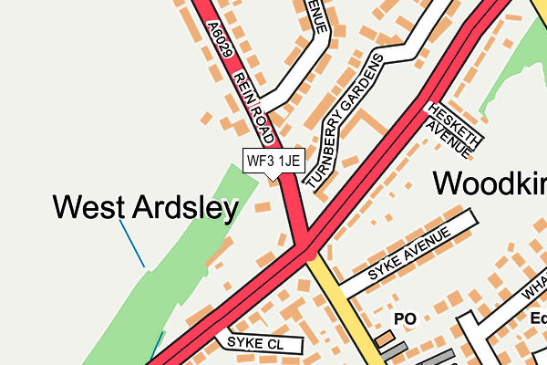 WF3 1JE map - OS OpenMap – Local (Ordnance Survey)