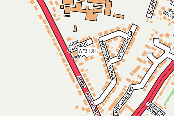 WF3 1JH map - OS OpenMap – Local (Ordnance Survey)