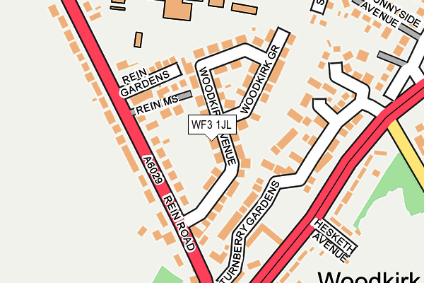 WF3 1JL map - OS OpenMap – Local (Ordnance Survey)