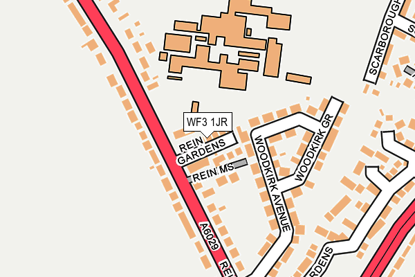 WF3 1JR map - OS OpenMap – Local (Ordnance Survey)