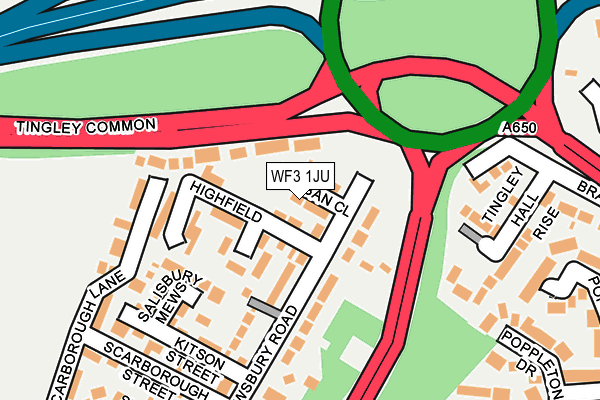 WF3 1JU map - OS OpenMap – Local (Ordnance Survey)
