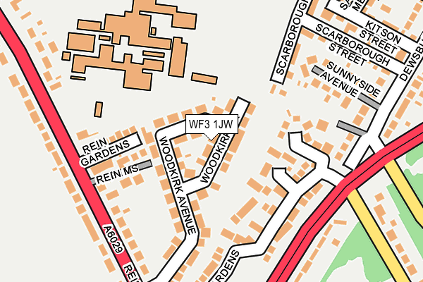 WF3 1JW map - OS OpenMap – Local (Ordnance Survey)