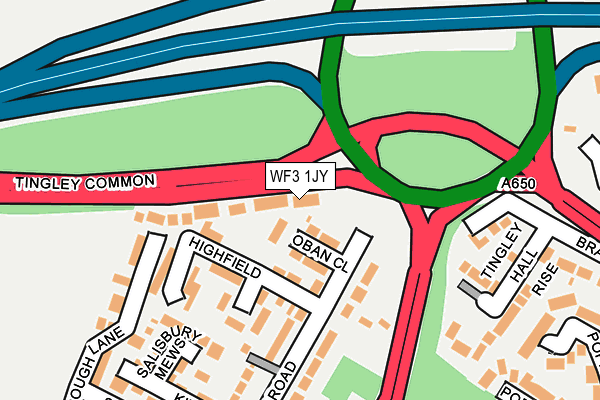 WF3 1JY map - OS OpenMap – Local (Ordnance Survey)