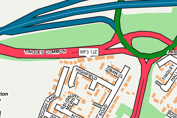 WF3 1JZ map - OS OpenMap – Local (Ordnance Survey)