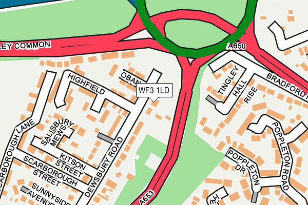 WF3 1LD map - OS OpenMap – Local (Ordnance Survey)