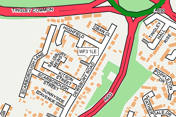 WF3 1LE map - OS OpenMap – Local (Ordnance Survey)