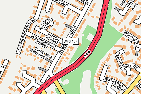 WF3 1LF map - OS OpenMap – Local (Ordnance Survey)