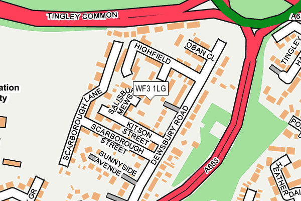 WF3 1LG map - OS OpenMap – Local (Ordnance Survey)