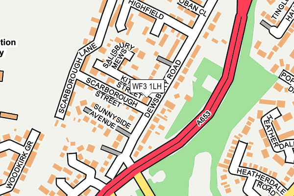 WF3 1LH map - OS OpenMap – Local (Ordnance Survey)