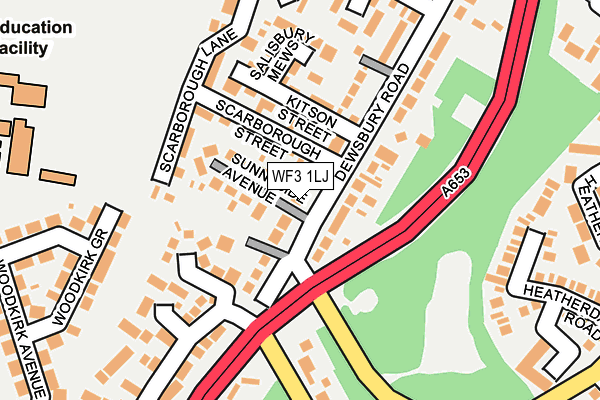 WF3 1LJ map - OS OpenMap – Local (Ordnance Survey)