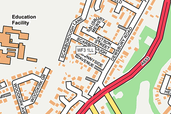 WF3 1LL map - OS OpenMap – Local (Ordnance Survey)