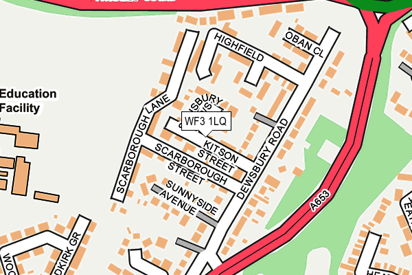 WF3 1LQ map - OS OpenMap – Local (Ordnance Survey)