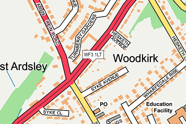 WF3 1LT map - OS OpenMap – Local (Ordnance Survey)