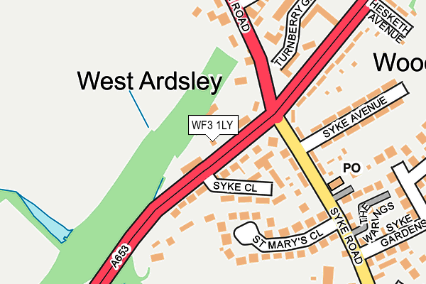 WF3 1LY map - OS OpenMap – Local (Ordnance Survey)