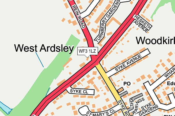 WF3 1LZ map - OS OpenMap – Local (Ordnance Survey)