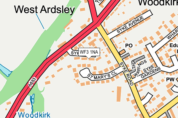 WF3 1NA map - OS OpenMap – Local (Ordnance Survey)